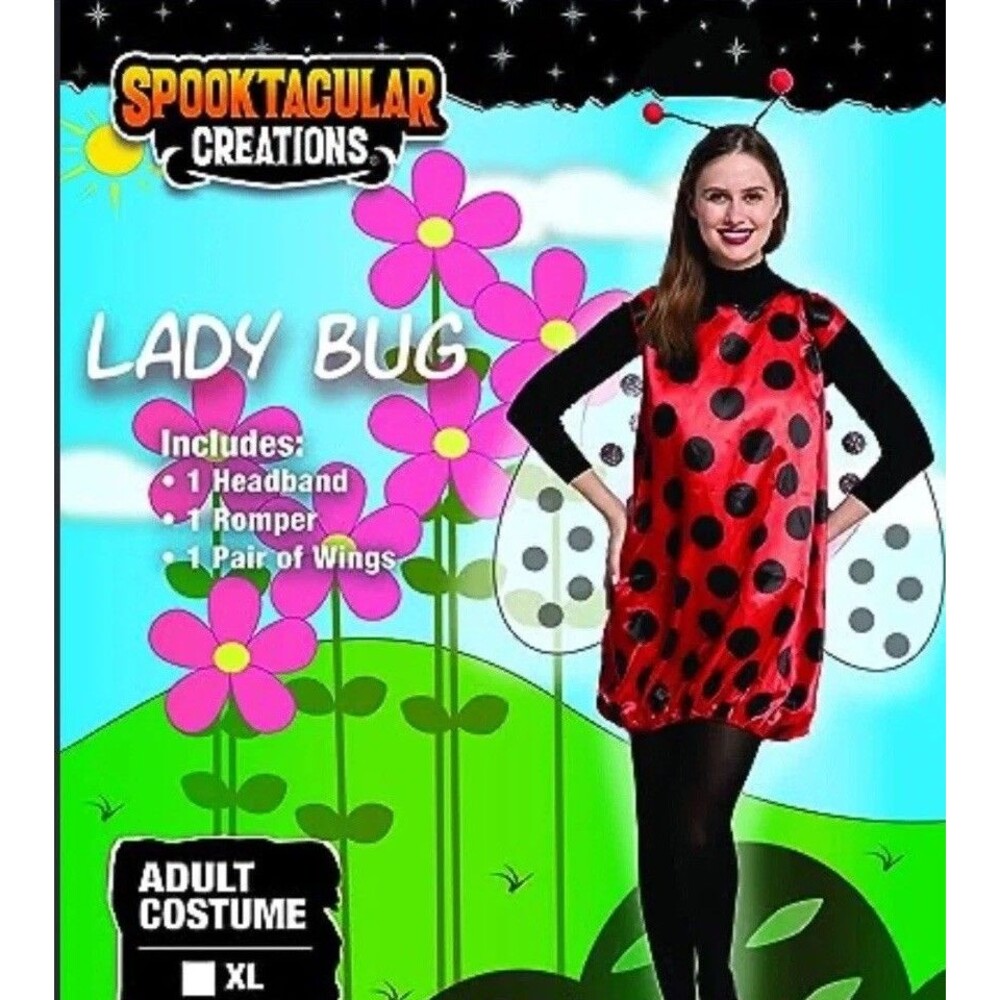 LADY BUG Costume Adult XL Halloween Cosplay Spooktacular Creations NIP